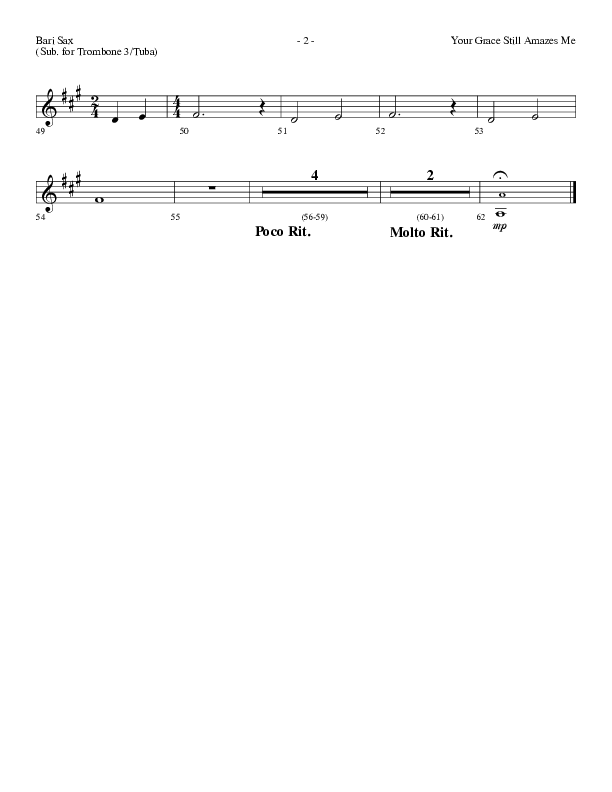 Your Grace Still Amazes Me (Choral Anthem SATB) Bari Sax (Lifeway Choral / Arr. Dennis Allen)