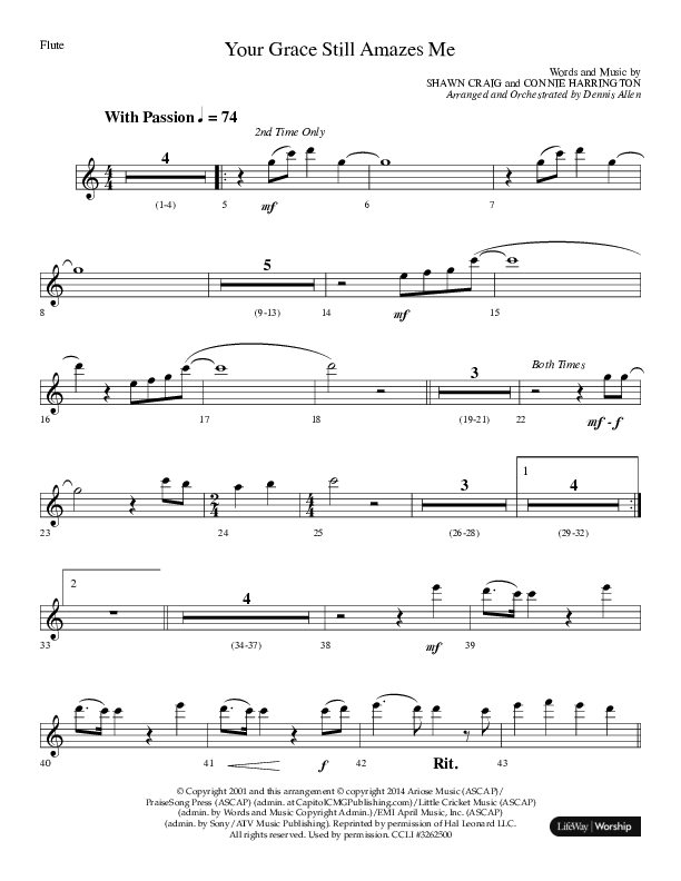 Your Grace Still Amazes Me (Choral Anthem SATB) Flute (Lifeway Choral / Arr. Dennis Allen)