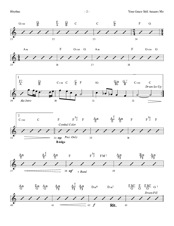 Your Grace Still Amazes Me (Choral Anthem SATB) Rhythm Chart (Lifeway Choral / Arr. Dennis Allen)