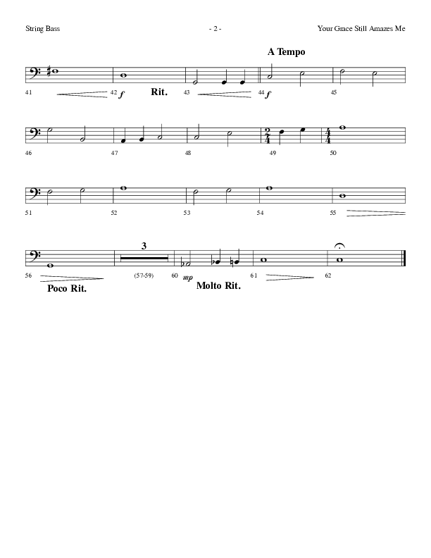 Your Grace Still Amazes Me (Choral Anthem SATB) String Bass (Lifeway Choral / Arr. Dennis Allen)