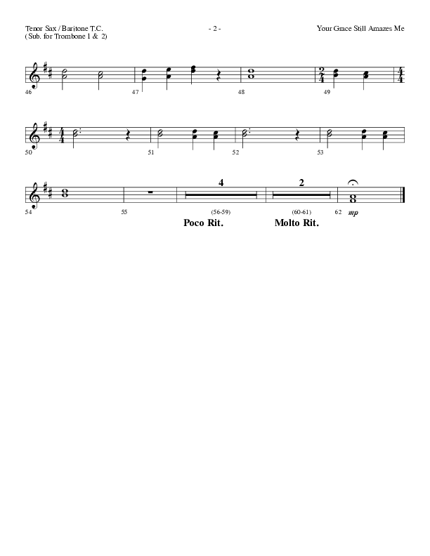 Your Grace Still Amazes Me (Choral Anthem SATB) Tenor Sax/Baritone T.C. (Lifeway Choral / Arr. Dennis Allen)