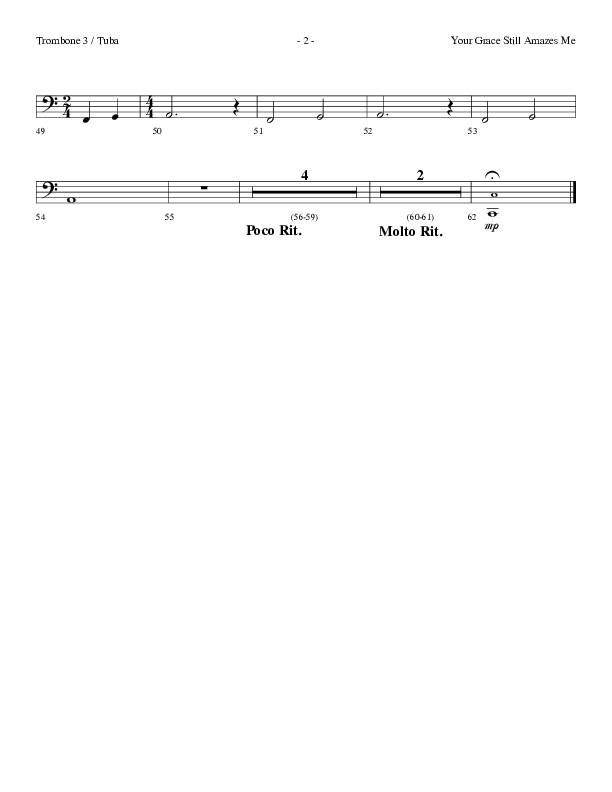 Your Grace Still Amazes Me (Choral Anthem SATB) Trombone 3/Tuba (Lifeway Choral / Arr. Dennis Allen)