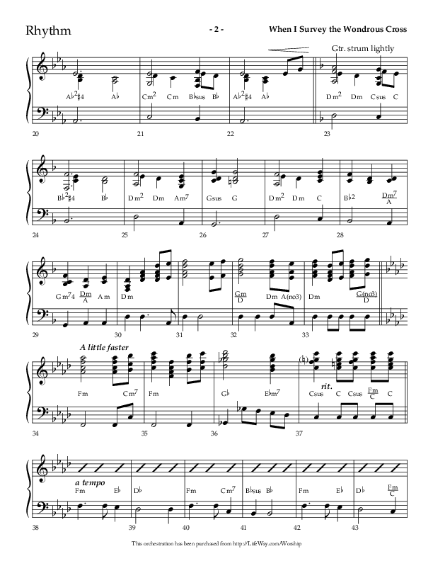 When I Survey The Wondrous Cross (Choral Anthem SATB) Rhythm Chart (Lifeway Choral / Arr. Richard Kingsmore)