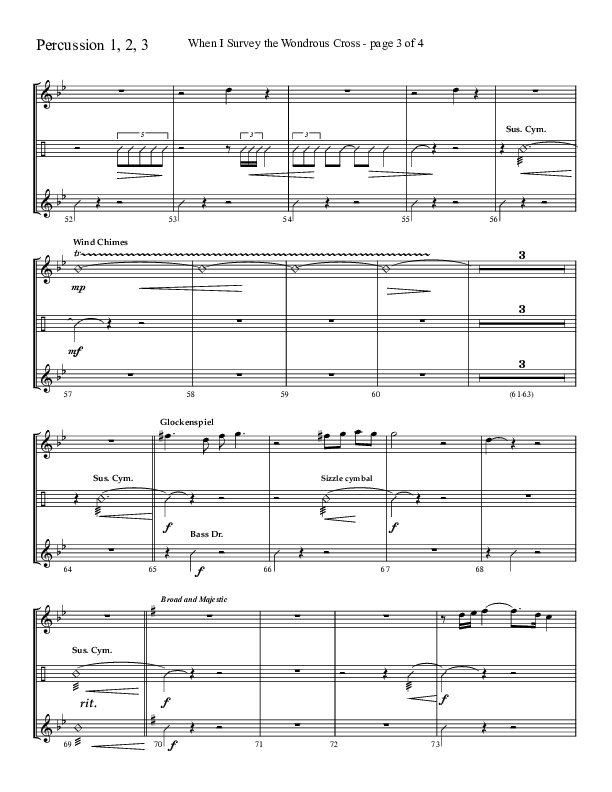 When I Survey The Wondrous Cross (Choral Anthem SATB) Percussion 1/2 (Lifeway Choral / Arr. David Hamilton)