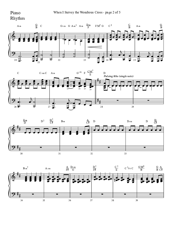 When I Survey The Wondrous Cross (Choral Anthem SATB) Lead Melody & Rhythm (Lifeway Choral / Arr. David Hamilton)
