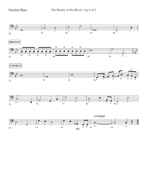 The Beauty Of The Blood (Choral Anthem SATB) Double Bass (Lifeway Choral / Arr. Phil Nitz)