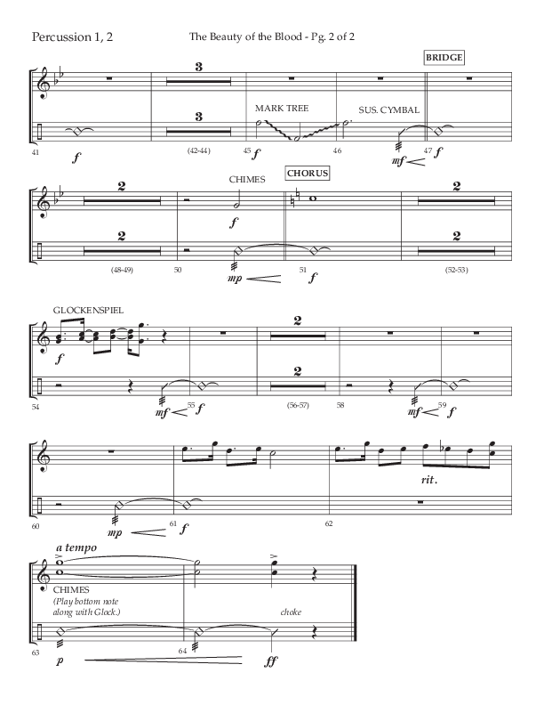 The Beauty Of The Blood (Choral Anthem SATB) Percussion 1/2 (Lifeway Choral / Arr. Phil Nitz)