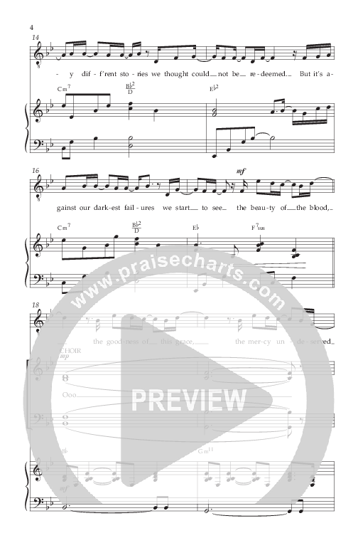 The Beauty Of The Blood (Choral Anthem SATB) Anthem (SATB/Piano) (Lifeway Choral / Arr. Phil Nitz)