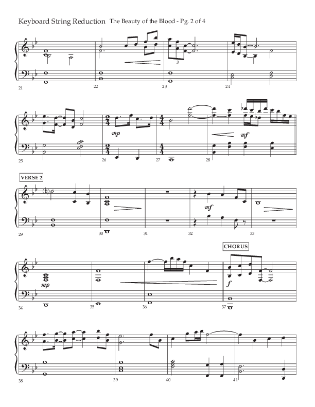 The Beauty Of The Blood (Choral Anthem SATB) String Reduction (Lifeway Choral / Arr. Phil Nitz)