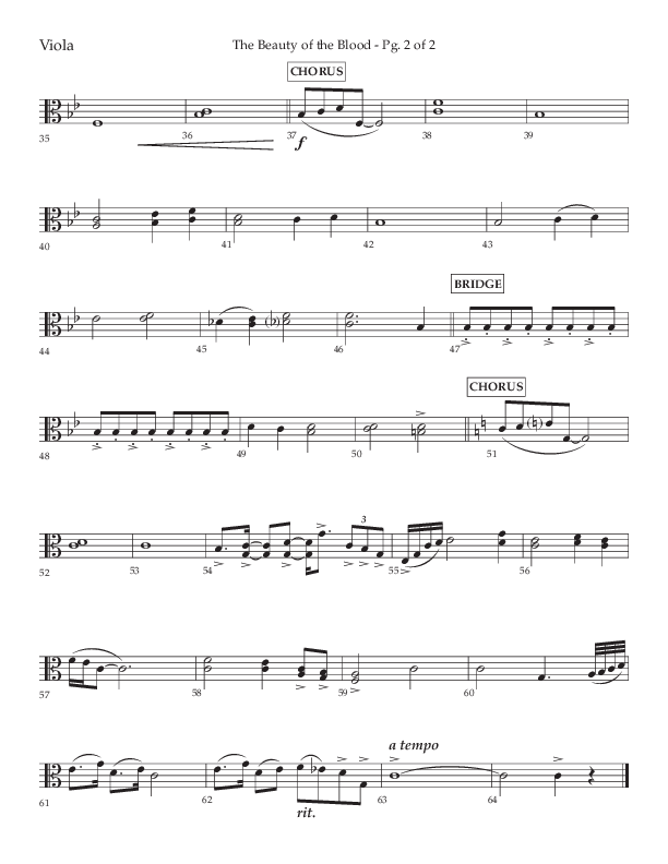 The Beauty Of The Blood (Choral Anthem SATB) Viola (Lifeway Choral / Arr. Phil Nitz)