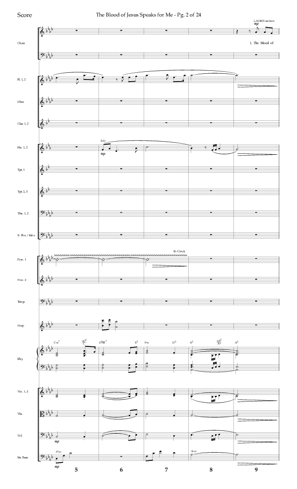 The Blood Of Jesus Speaks For Me (Choral Anthem SATB) Conductor's Score (Lifeway Choral / Arr. Danny Zaloudik)