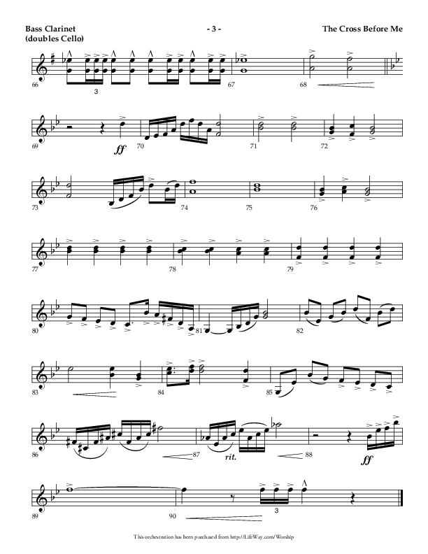 The Cross Before Me (Choral Anthem SATB) Bass Clarinet (Lifeway Choral / Arr. Jay Rouse / Orch. Ric Domenico)