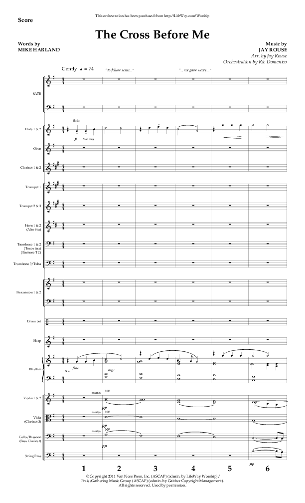 The Cross Before Me (Choral Anthem SATB) Conductor's Score (Lifeway Choral / Arr. Jay Rouse / Orch. Ric Domenico)