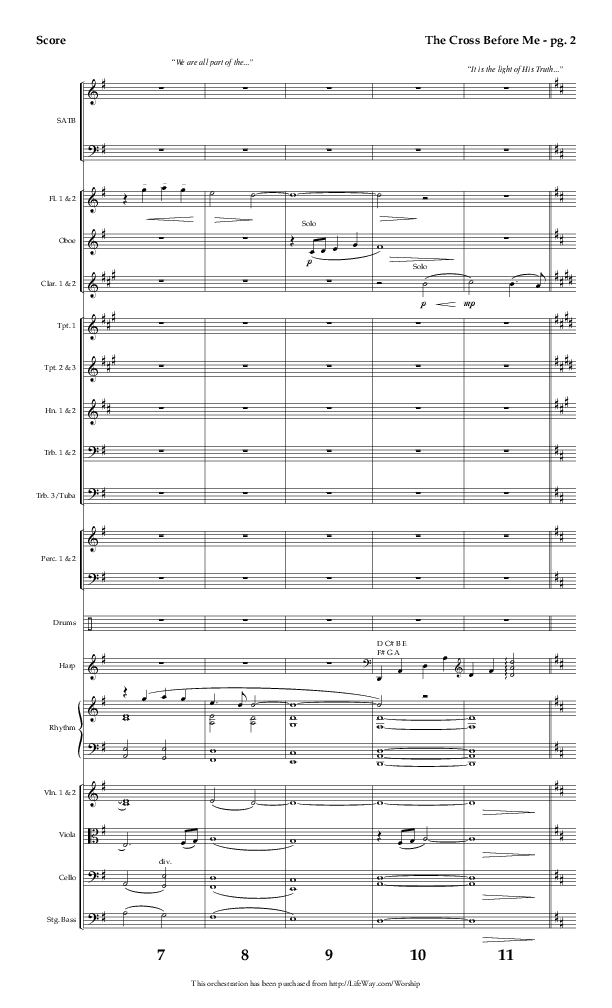 The Cross Before Me (Choral Anthem SATB) Conductor's Score (Lifeway Choral / Arr. Jay Rouse / Orch. Ric Domenico)