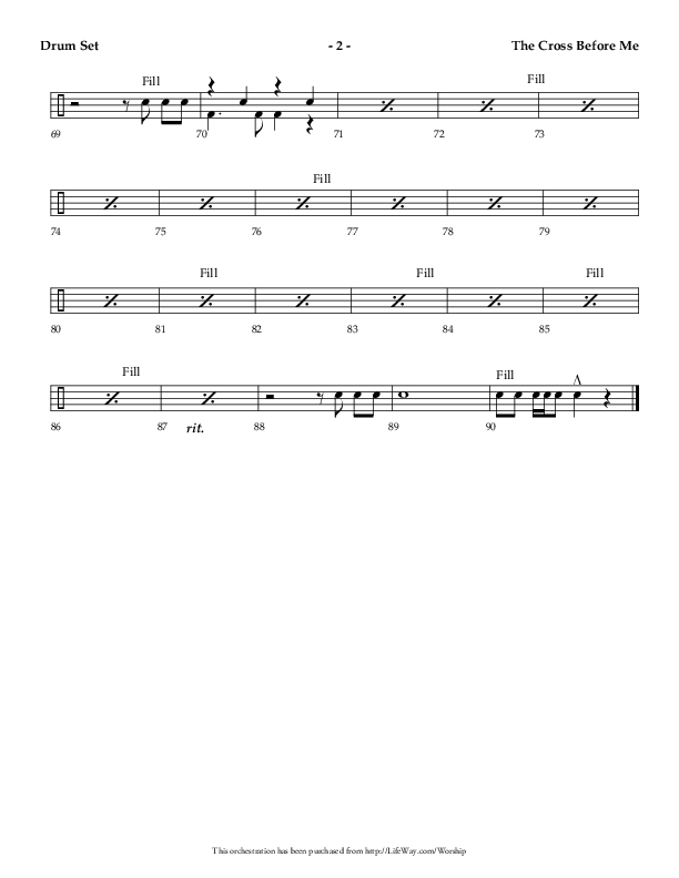 The Cross Before Me (Choral Anthem SATB) Drum Set (Lifeway Choral / Arr. Jay Rouse / Orch. Ric Domenico)