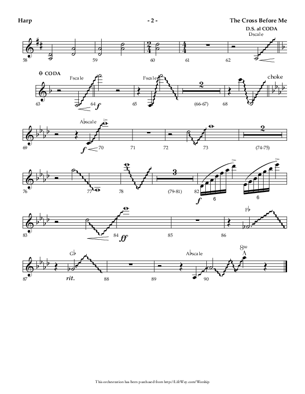 The Cross Before Me (Choral Anthem SATB) Harp (Lifeway Choral / Arr. Jay Rouse / Orch. Ric Domenico)