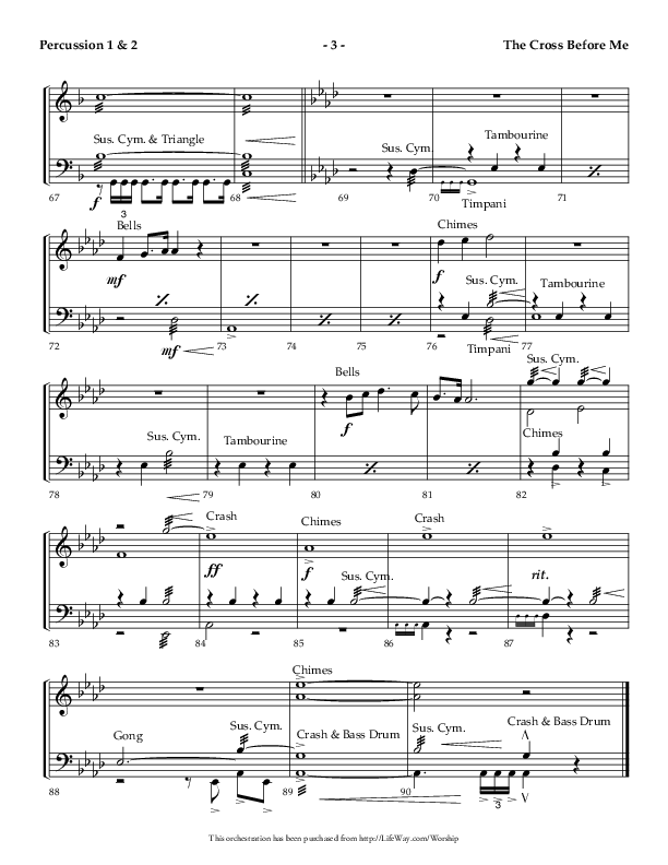 The Cross Before Me (Choral Anthem SATB) Percussion 1/2 (Lifeway Choral / Arr. Jay Rouse / Orch. Ric Domenico)