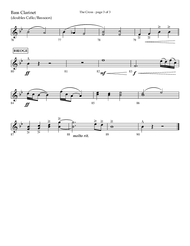 The Cross (Choral Anthem SATB) Bass Clarinet (Lifeway Choral / Arr. Cliff Duren)