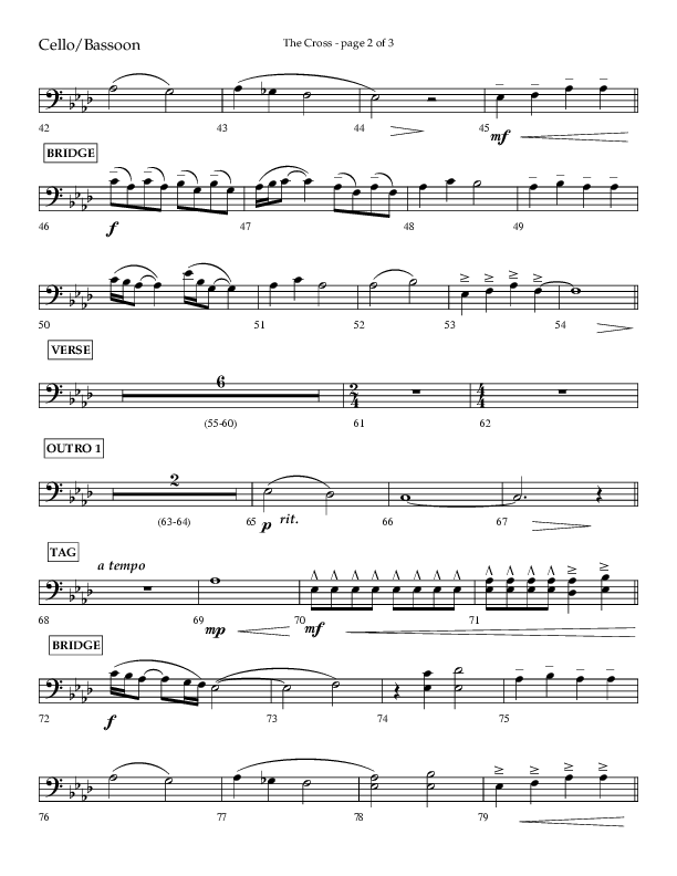 The Cross (Choral Anthem SATB) Cello (Lifeway Choral / Arr. Cliff Duren)