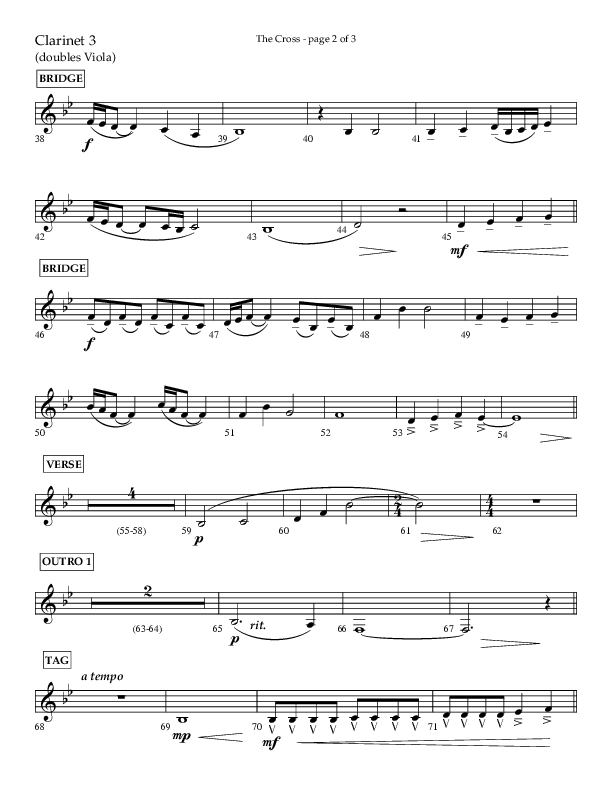 The Cross (Choral Anthem SATB) Clarinet 3 (Lifeway Choral / Arr. Cliff Duren)