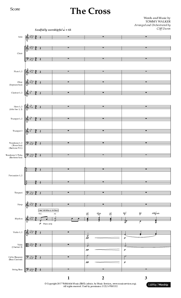 The Cross (Choral Anthem SATB) Orchestration (Lifeway Choral / Arr. Cliff Duren)