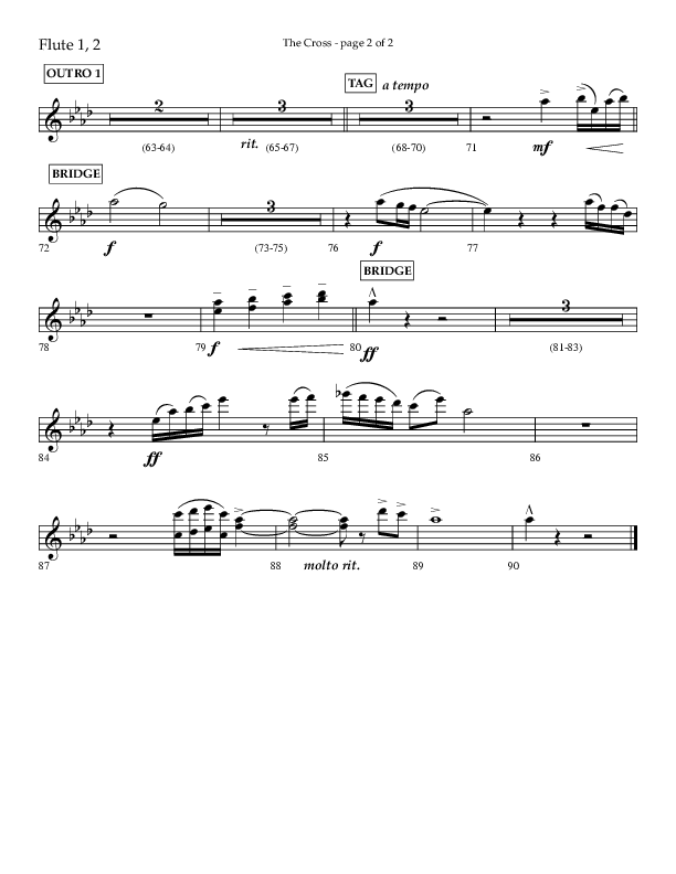 The Cross (Choral Anthem SATB) Flute 1/2 (Lifeway Choral / Arr. Cliff Duren)