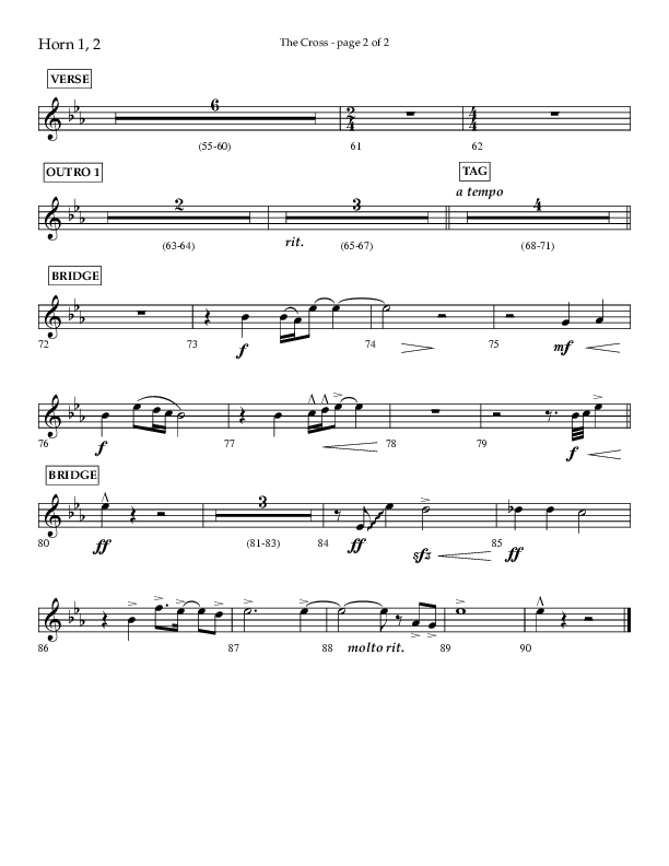 The Cross (Choral Anthem SATB) French Horn 1/2 (Lifeway Choral / Arr. Cliff Duren)