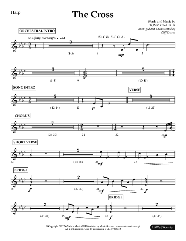 The Cross (Choral Anthem SATB) Harp (Lifeway Choral / Arr. Cliff Duren)