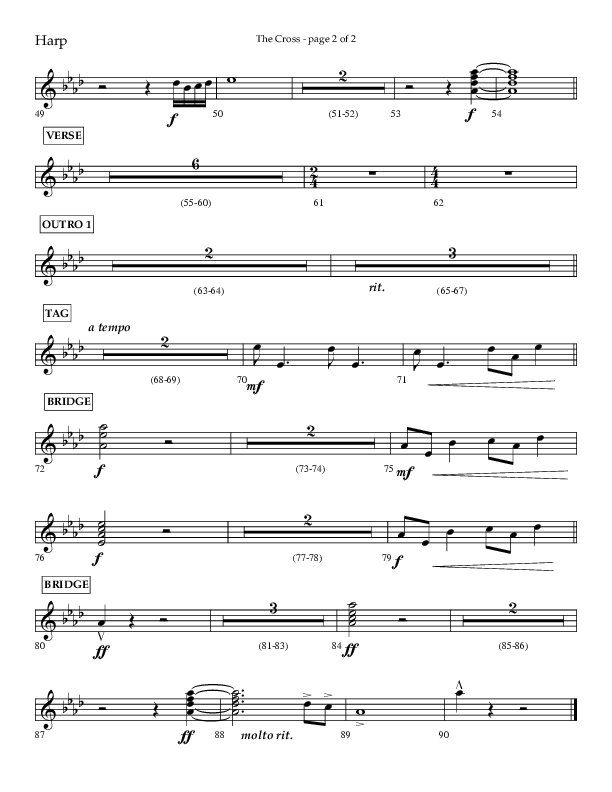 The Cross (Choral Anthem SATB) Harp (Lifeway Choral / Arr. Cliff Duren)