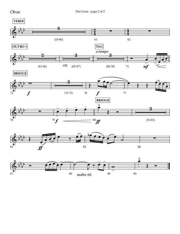 The Cross (Choral Anthem SATB) Oboe (Lifeway Choral / Arr. Cliff Duren)