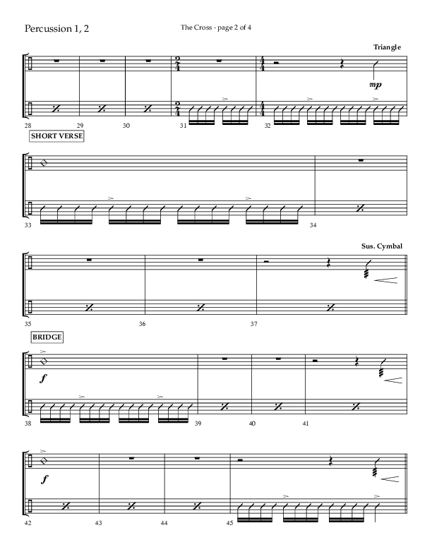 The Cross (Choral Anthem SATB) Percussion 1/2 (Lifeway Choral / Arr. Cliff Duren)