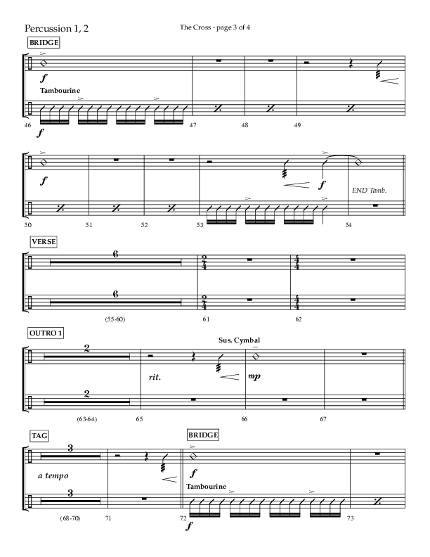 The Cross (Choral Anthem SATB) Percussion 1/2 (Lifeway Choral / Arr. Cliff Duren)