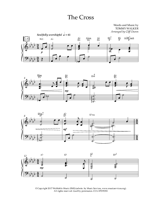 The Cross (Choral Anthem SATB) Anthem (SATB/Piano) (Lifeway Choral / Arr. Cliff Duren)
