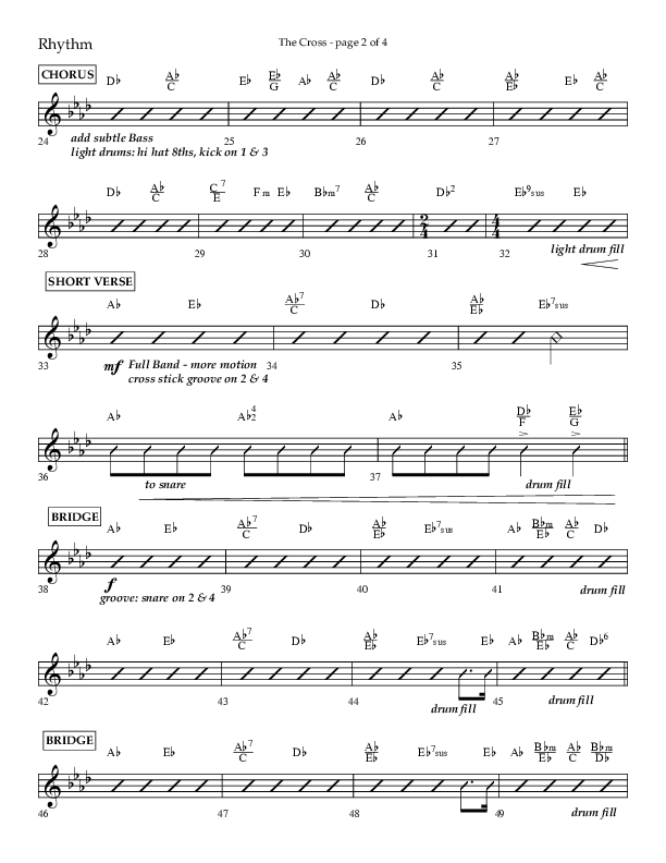 The Cross (Choral Anthem SATB) Rhythm Chart (Lifeway Choral / Arr. Cliff Duren)