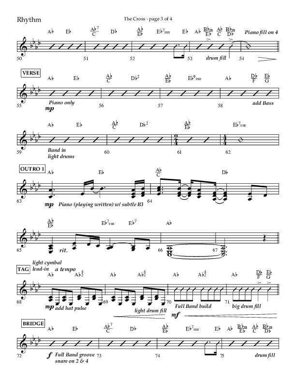The Cross (Choral Anthem SATB) Rhythm Chart (Lifeway Choral / Arr. Cliff Duren)