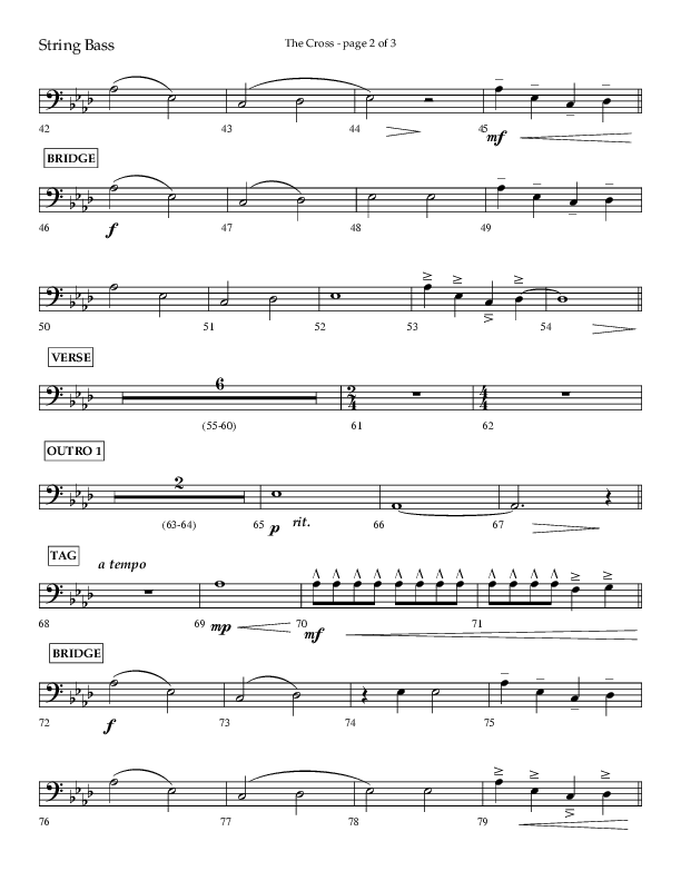 The Cross (Choral Anthem SATB) String Bass (Lifeway Choral / Arr. Cliff Duren)