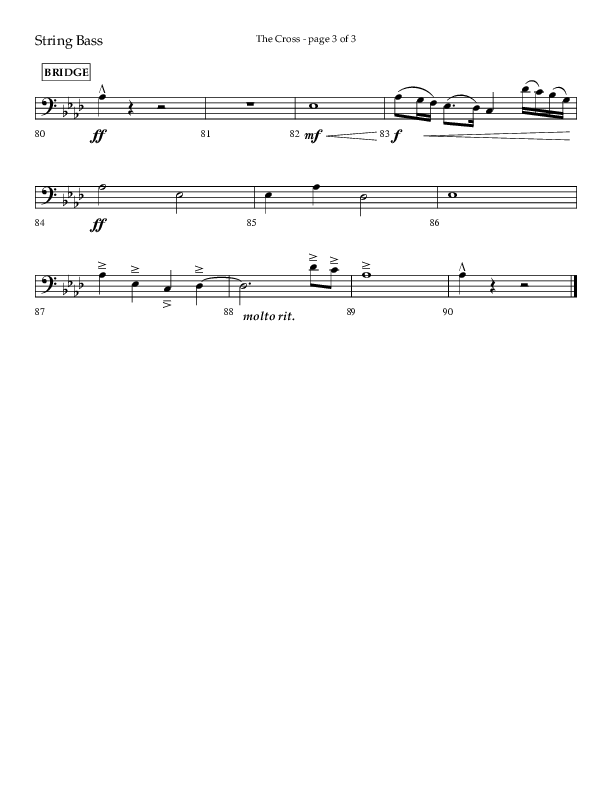 The Cross (Choral Anthem SATB) String Bass (Lifeway Choral / Arr. Cliff Duren)