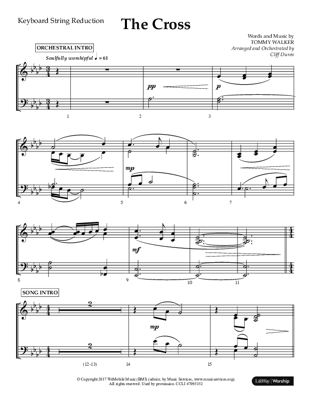 The Cross (Choral Anthem SATB) String Reduction (Lifeway Choral / Arr. Cliff Duren)