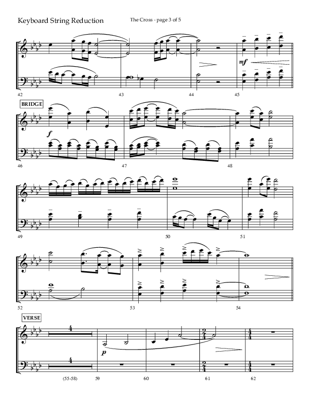 The Cross (Choral Anthem SATB) String Reduction (Lifeway Choral / Arr. Cliff Duren)