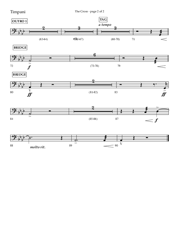 The Cross (Choral Anthem SATB) Timpani (Lifeway Choral / Arr. Cliff Duren)