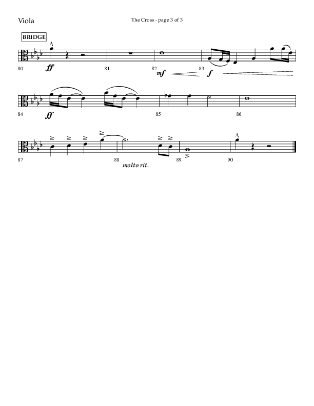 The Cross (Choral Anthem SATB) Viola (Lifeway Choral / Arr. Cliff Duren)