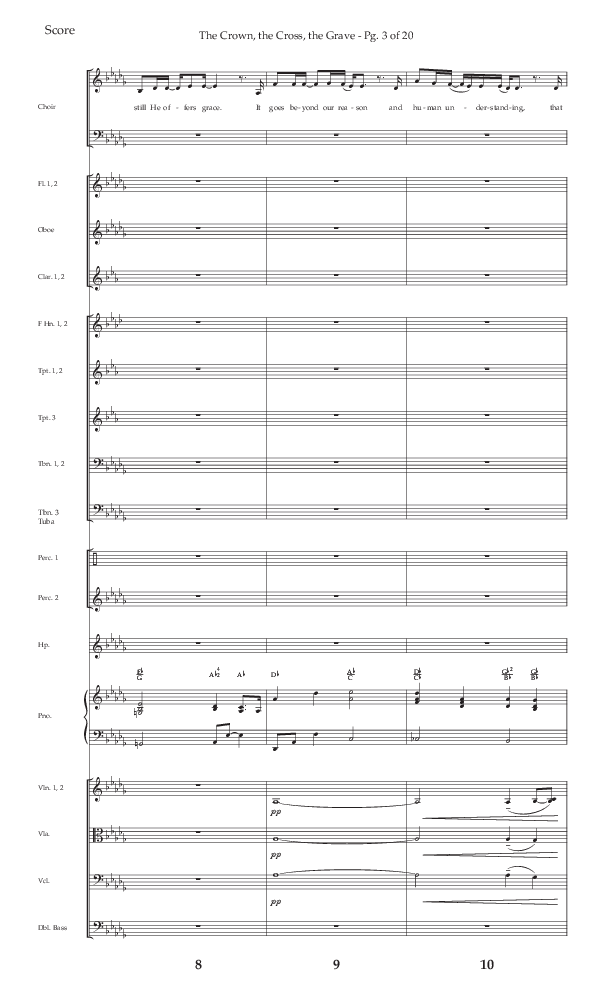 The Crown The Cross The Grave (Choral Anthem SATB) Conductor's Score (Lifeway Choral / Arr. Cliff Duren)