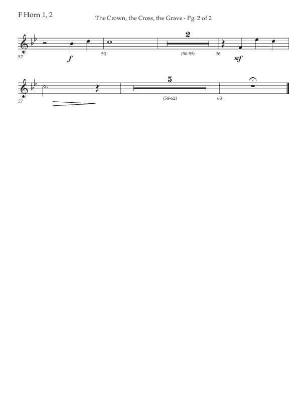 The Crown The Cross The Grave (Choral Anthem SATB) French Horn 1/2 (Lifeway Choral / Arr. Cliff Duren)