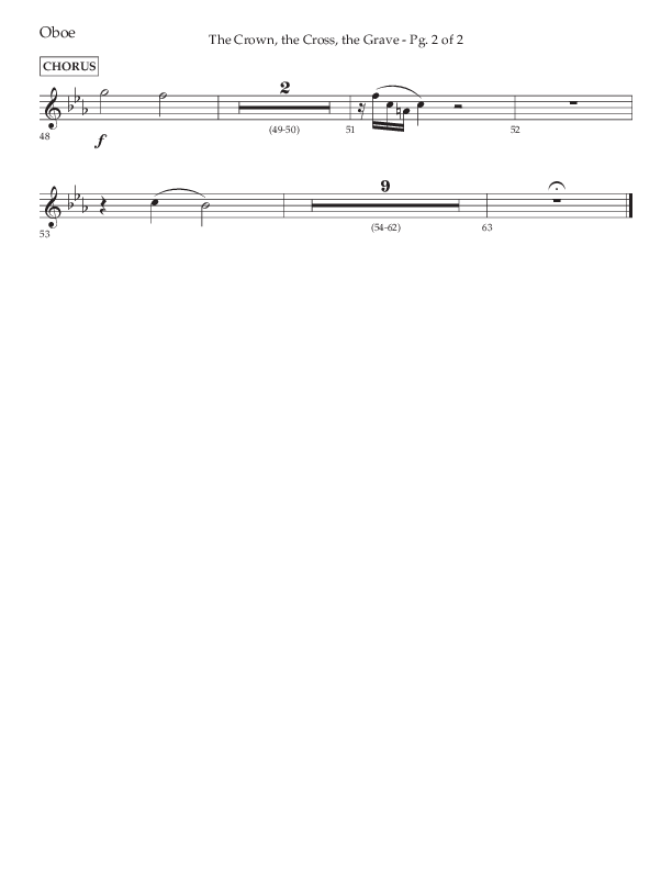 The Crown The Cross The Grave (Choral Anthem SATB) Oboe (Lifeway Choral / Arr. Cliff Duren)