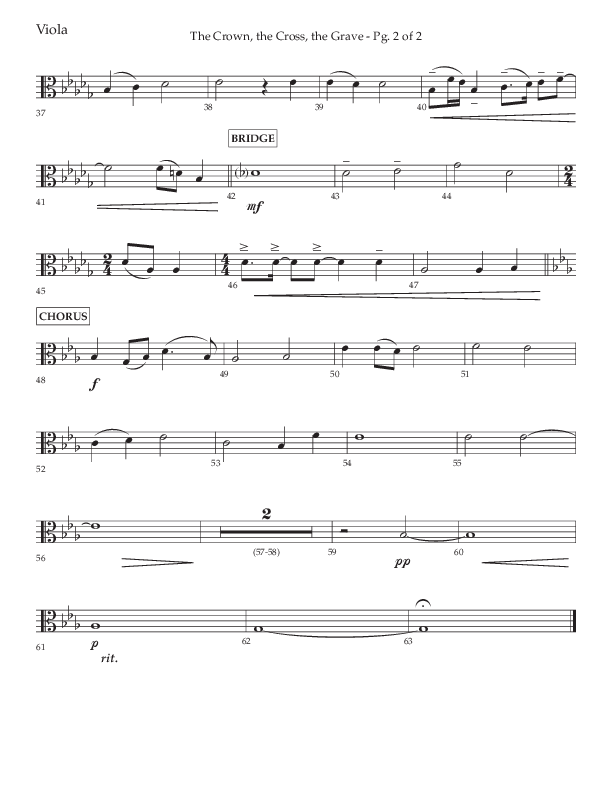 The Crown The Cross The Grave (Choral Anthem SATB) Viola (Lifeway Choral / Arr. Cliff Duren)