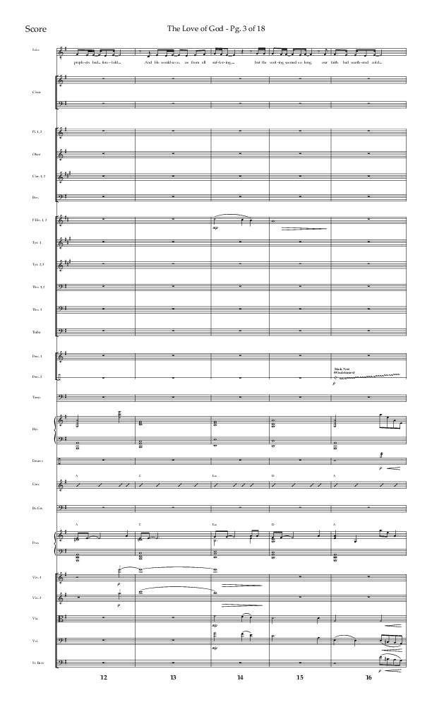 The Love Of God (Choral Anthem SATB) Orchestration (Lifeway Choral / Arr. Michael Lawrence)