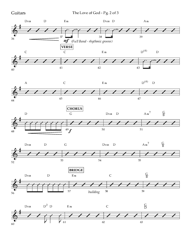 The Love Of God (Choral Anthem SATB) Guitar (Lifeway Choral / Arr. Michael Lawrence)