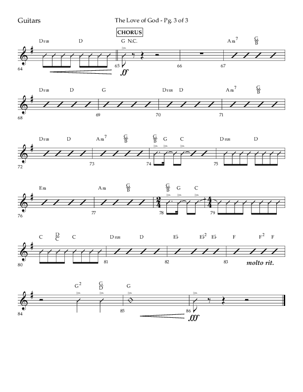 The Love Of God (Choral Anthem SATB) Guitar (Lifeway Choral / Arr. Michael Lawrence)
