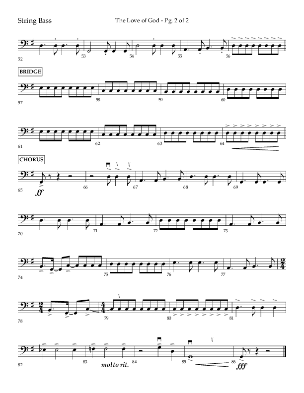 The Love Of God (Choral Anthem SATB) String Bass (Lifeway Choral / Arr. Michael Lawrence)