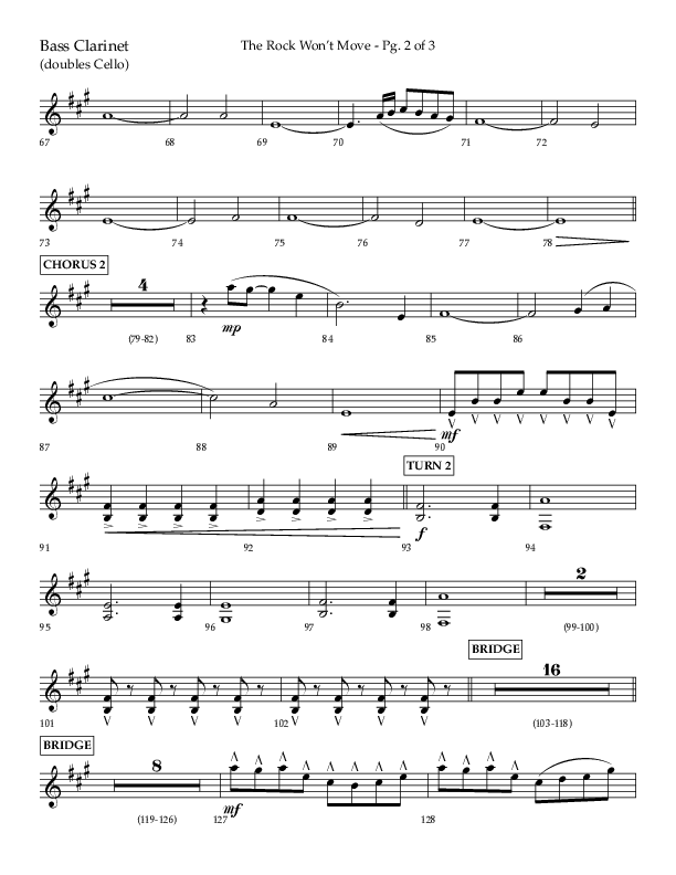 The Rock Won't Move (Choral Anthem SATB) Bass Clarinet (Lifeway Choral / Arr. Danny Zaloudik)